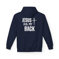Jesus Has My Back Midweight Softstyle Fleece Hoodie