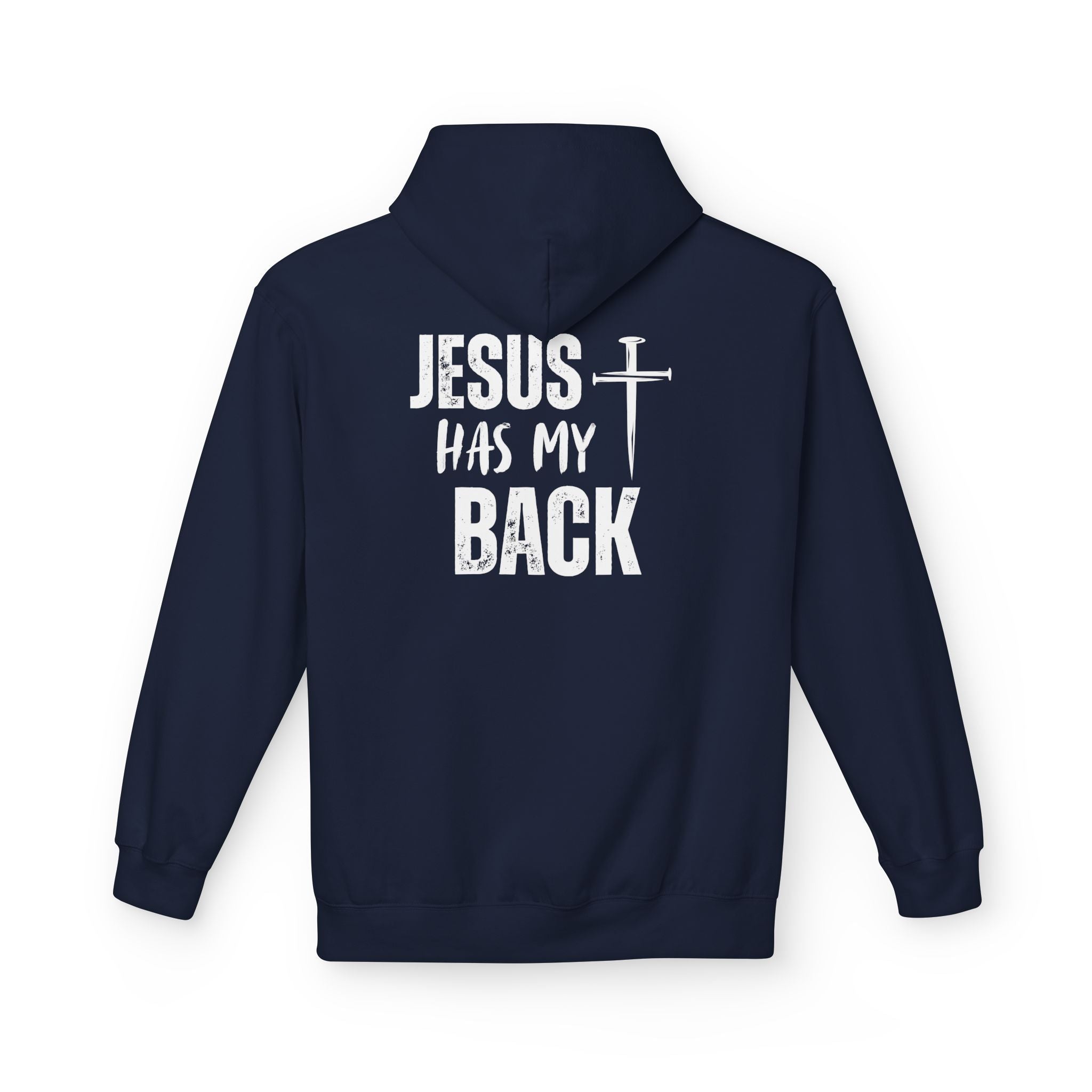 Jesus Has My Back Midweight Softstyle Fleece Hoodie
