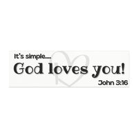 God Loves You! John 3:16 Car Magnet — Inspirational Christian Bumper Sticker