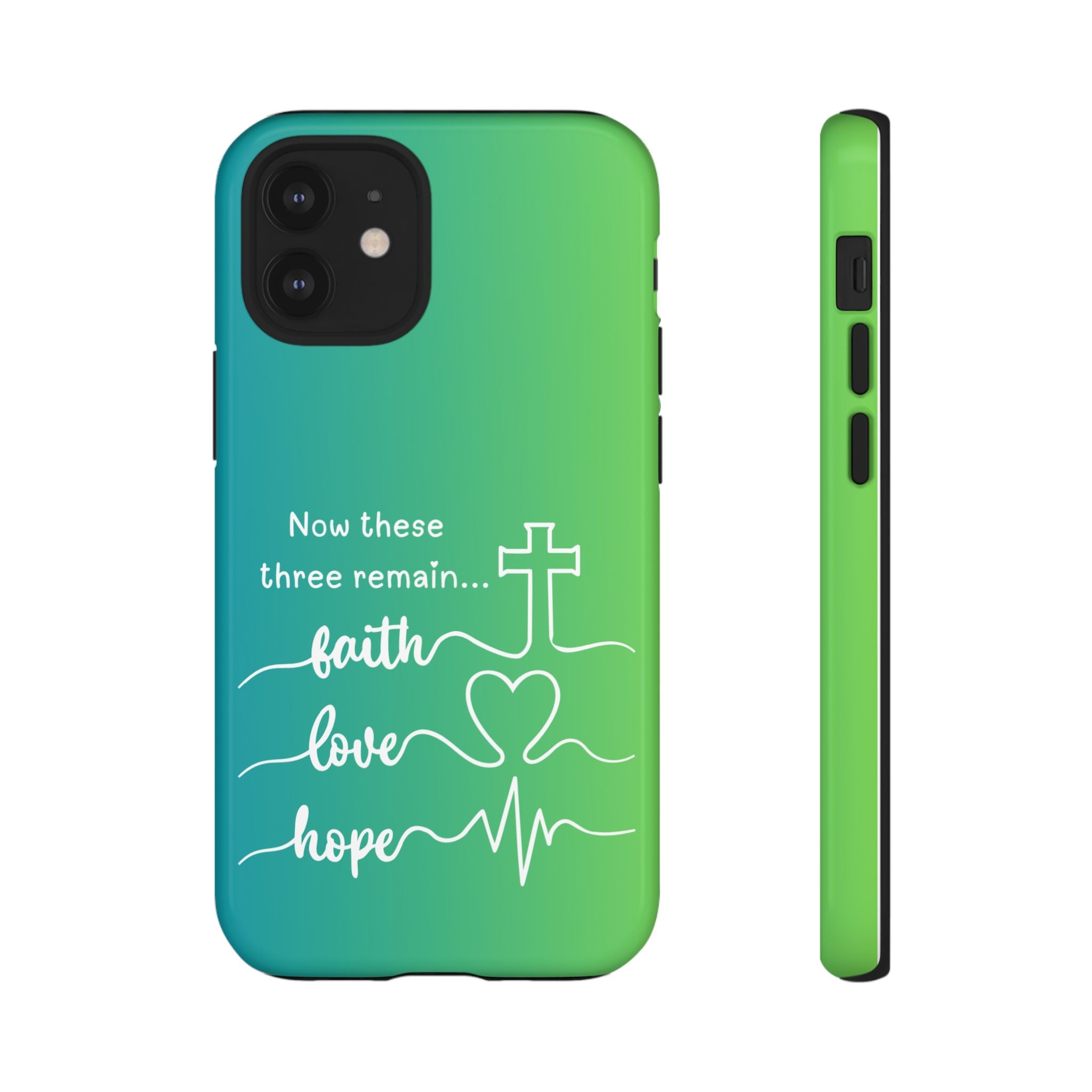 iPhone - 'Faith Love Hope' Christian Cross Protective Cover