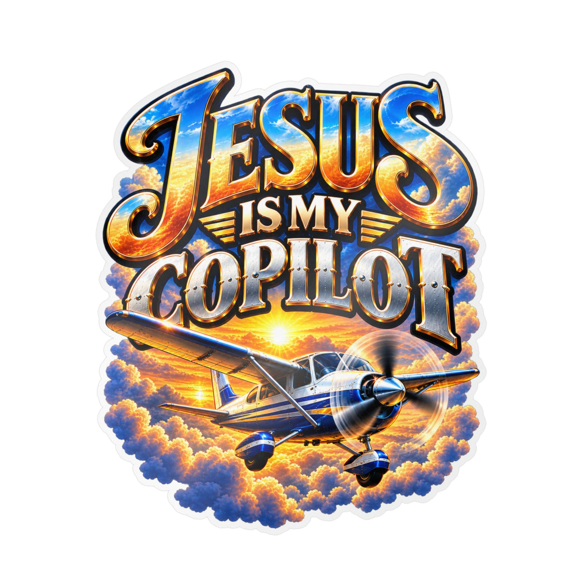 Jesus Is My Copilot – Airplane Christian Vinyl Sticker