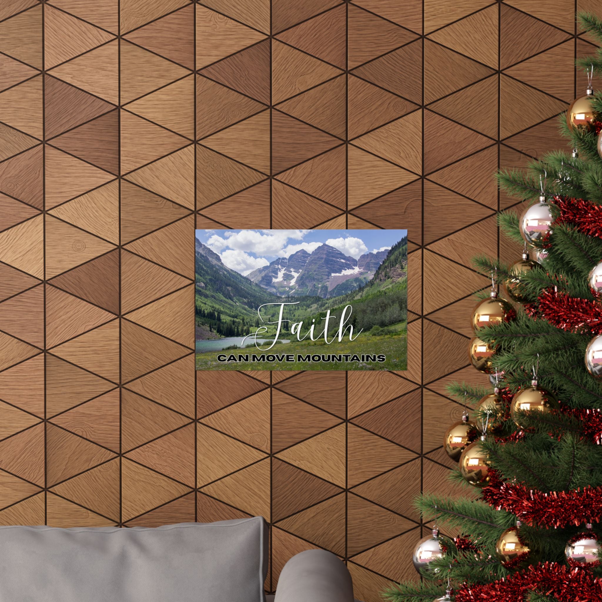 Faith Wall Art - Faith Can Move Mountains - Matte Poster - Christian Gifts for Women Men - Faith Based Gifts