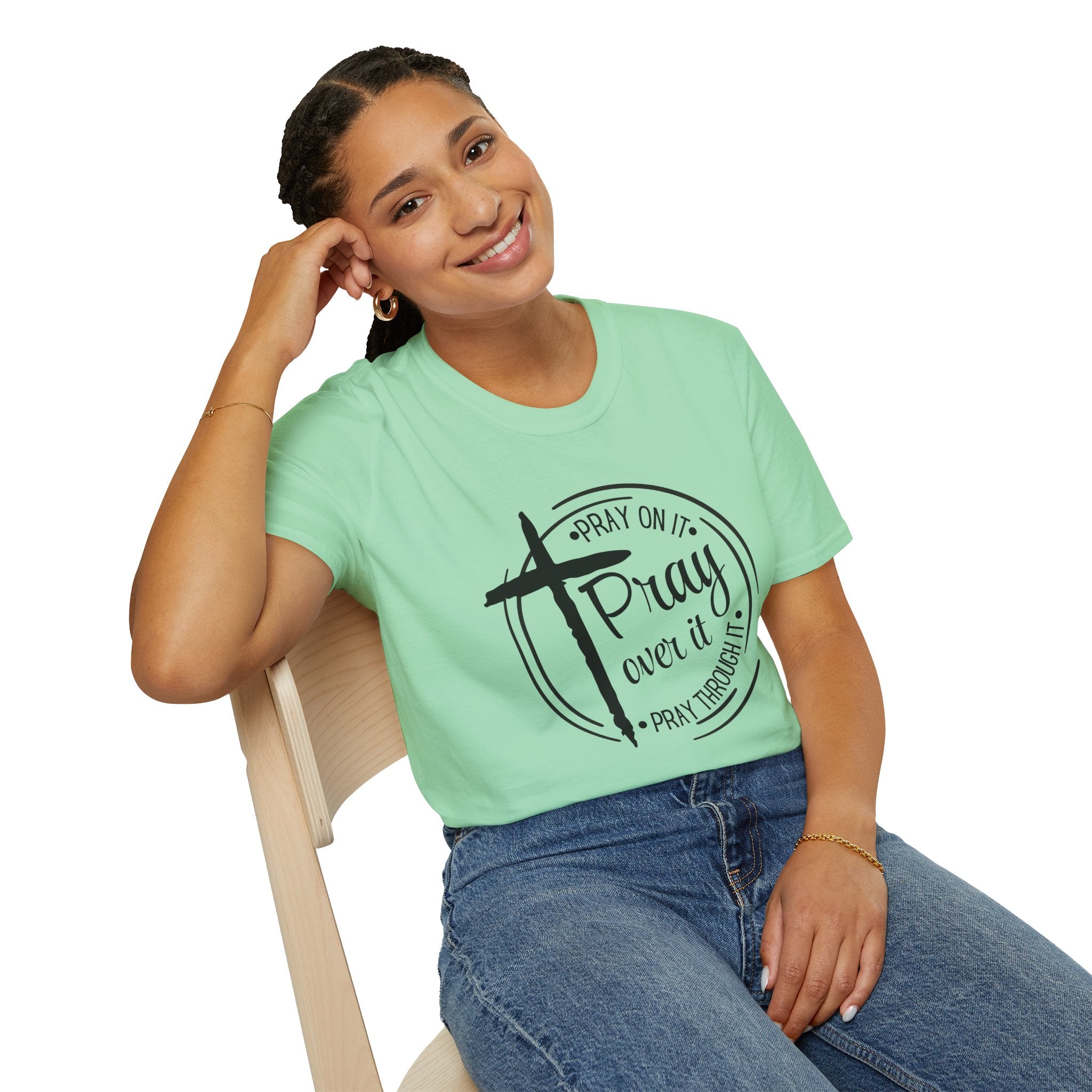 Pray Over It Christian T-Shirt — Cross Faith Prayer Tee