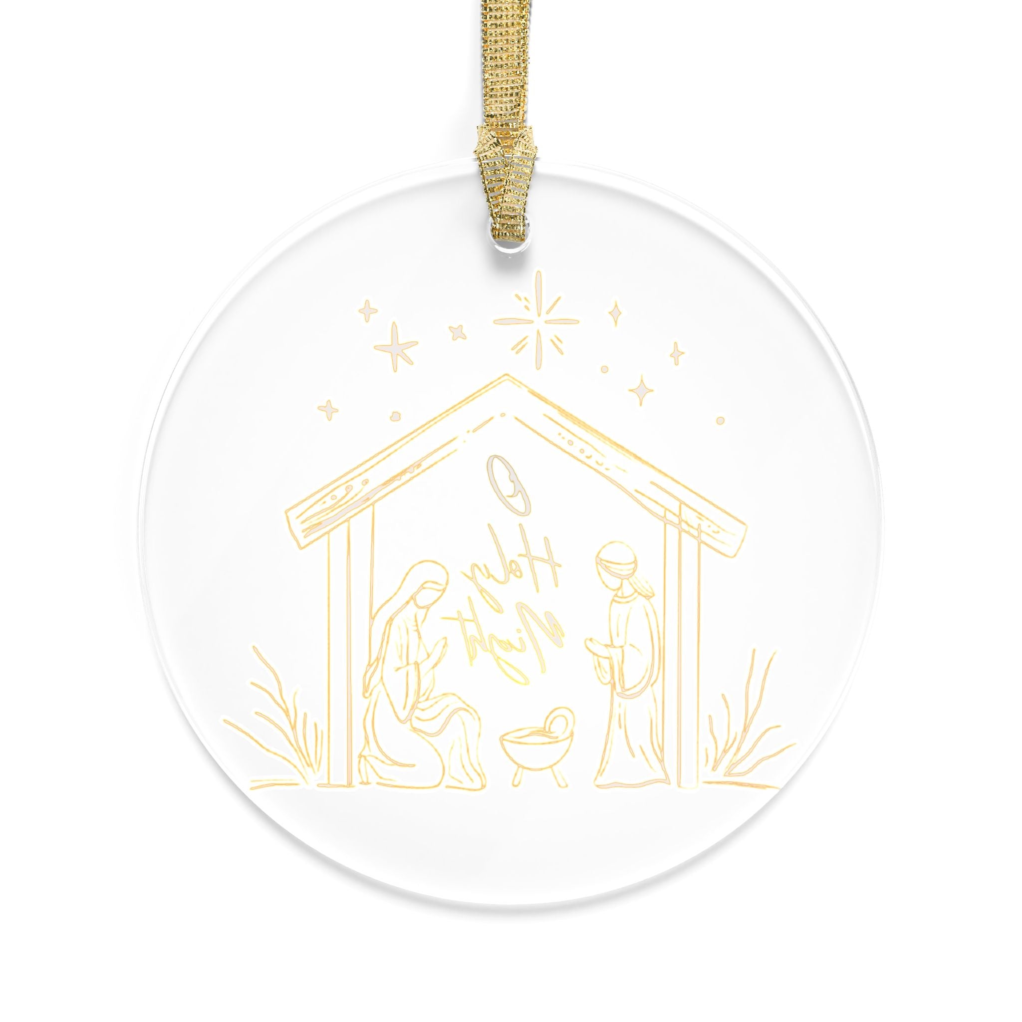 Nativity Acrylic Ornament — “O Holy Night” Christmas Tree Decoration