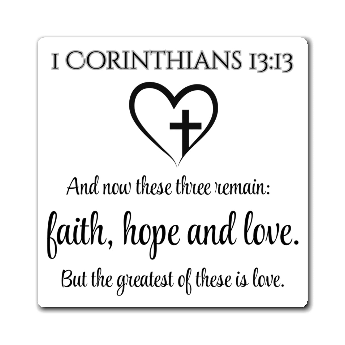 Faith Hope Love Fridge Magnet- Christian Gifts for Women Men - Faith Based Gifts