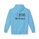 Jesus Has My Back Fleece Hoodie, Cozy Unisex Sweatshirt, Faith-Based Apparel, Perfect Gift for Christians