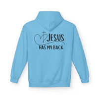 Jesus Has My Back Fleece Hoodie, Cozy Unisex Sweatshirt, Faith-Based Apparel, Perfect Gift for Christians
