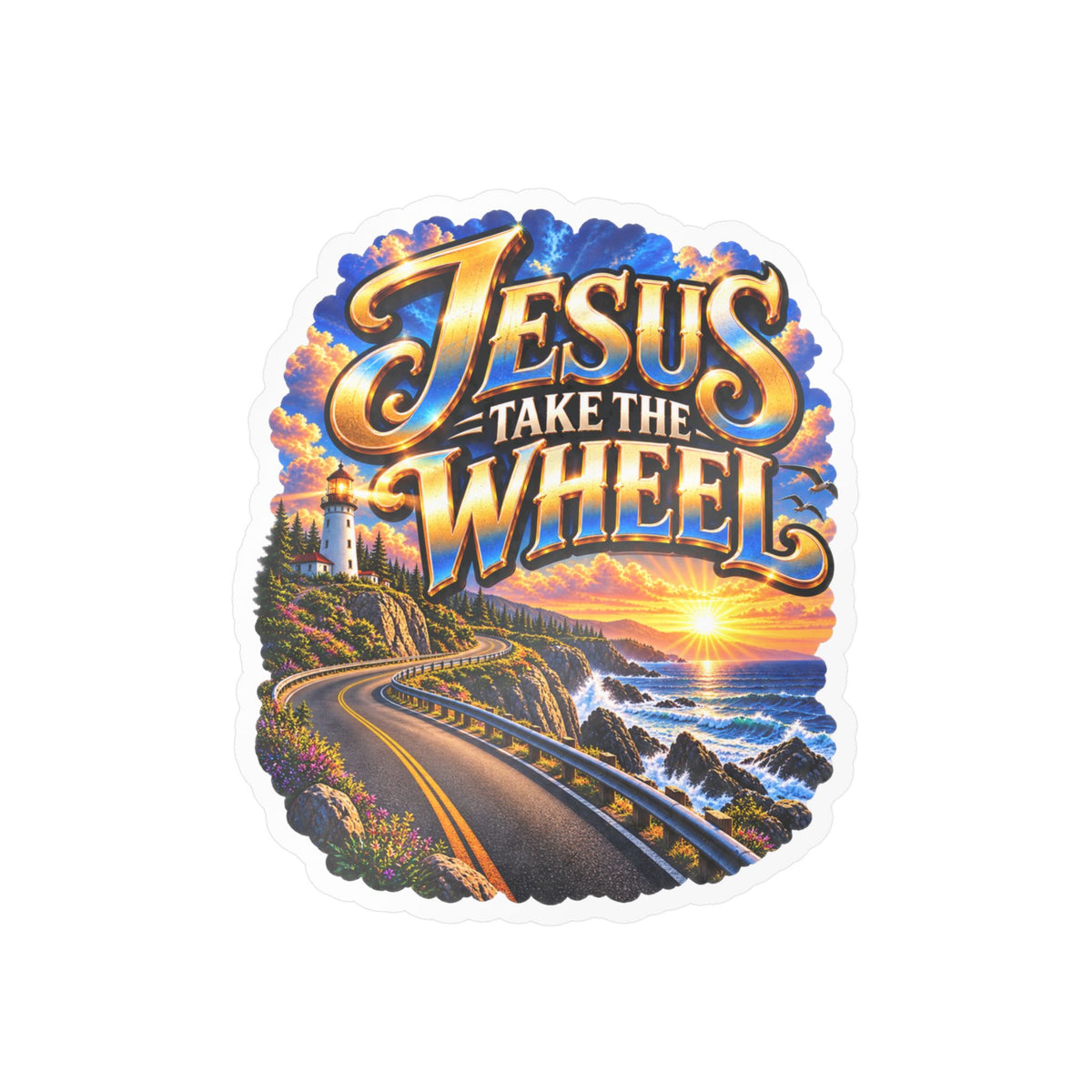 Jesus Take the Wheel – Coastal Highway Christian Vinyl Sticker