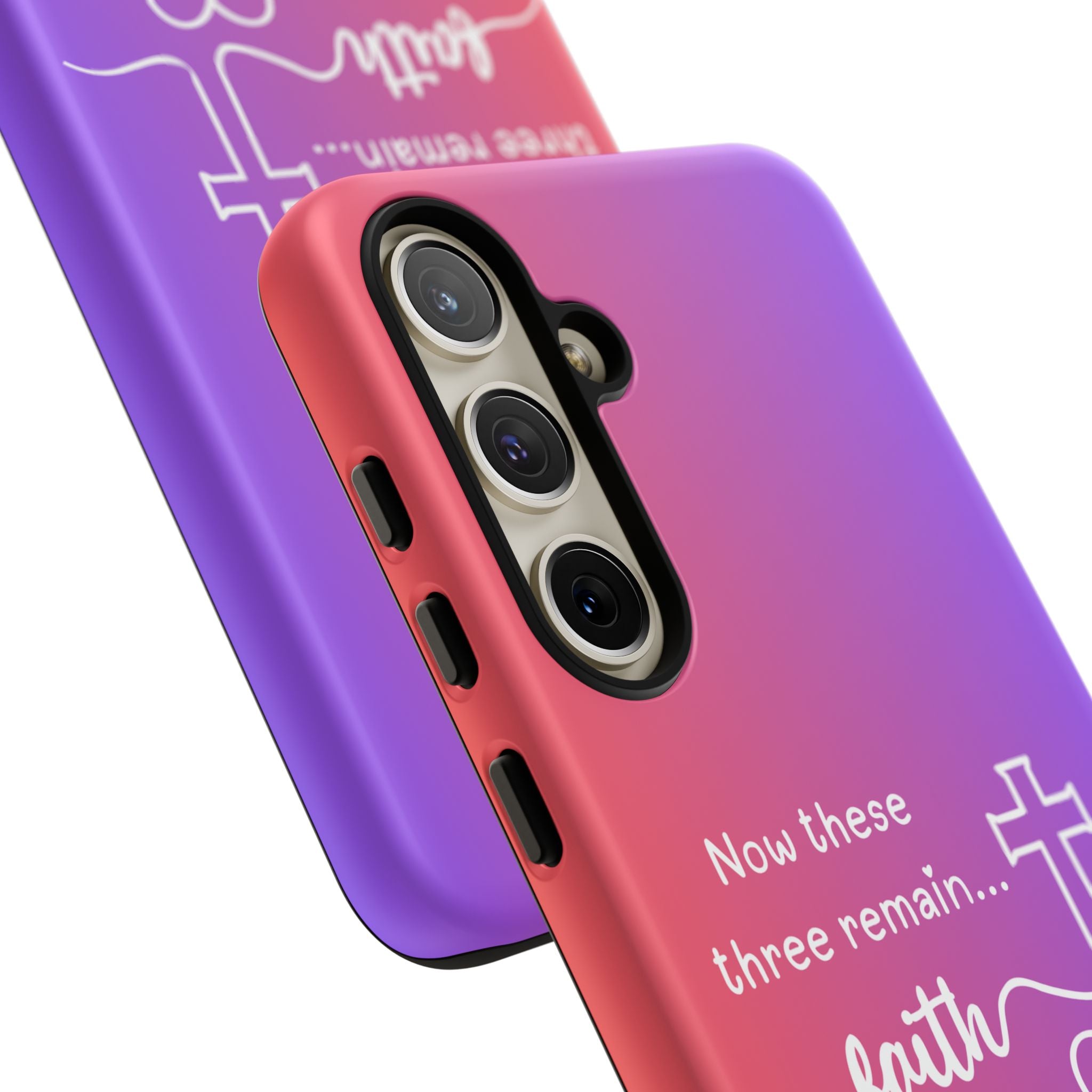 Samsung Faith, Love & Hope Gradient Phone Case — 'Now These Three Remain' Christian Protective Case