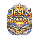 Jesus Is My Copilot – Cross & Airplane Christian Vinyl Sticker