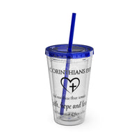 Faith Hope Love Water Tumbler - Christian Gifts for Women Men - Faith Based Gifts