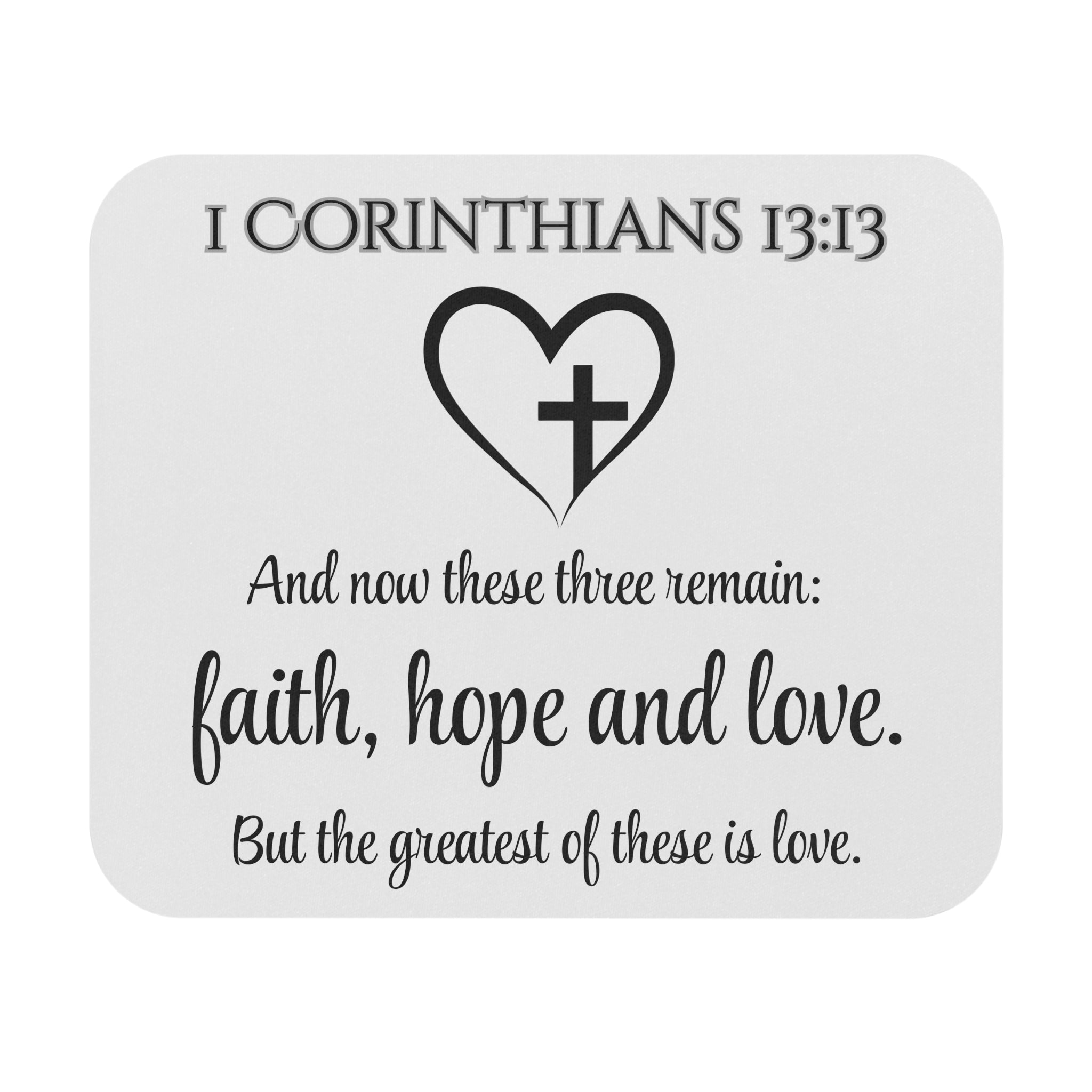 Faith Hope Love - Mouse Pad - Christian Gifts for Women Men