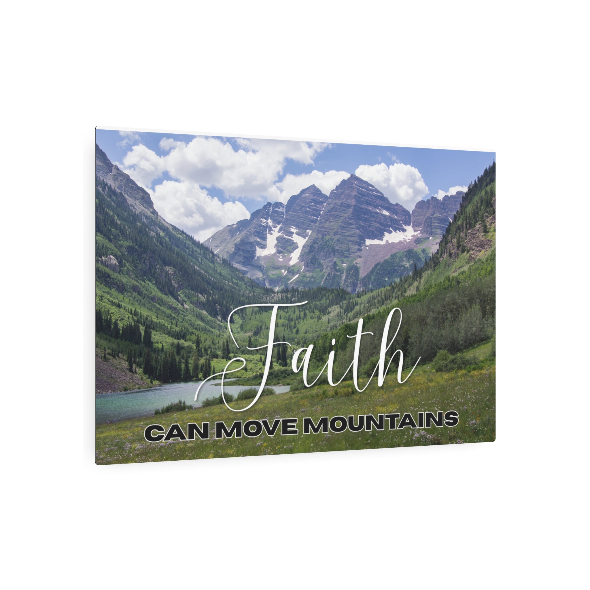 Faith Wall Art - Faith Can Move Mountains - Metal - Inspirational Wall Art Christian Gifts for Women Men