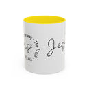 Jesus Coffee Mug – Script Faith Mug with “Jesus: The Way • The Truth • The Life” – Inspirational Religious Gift