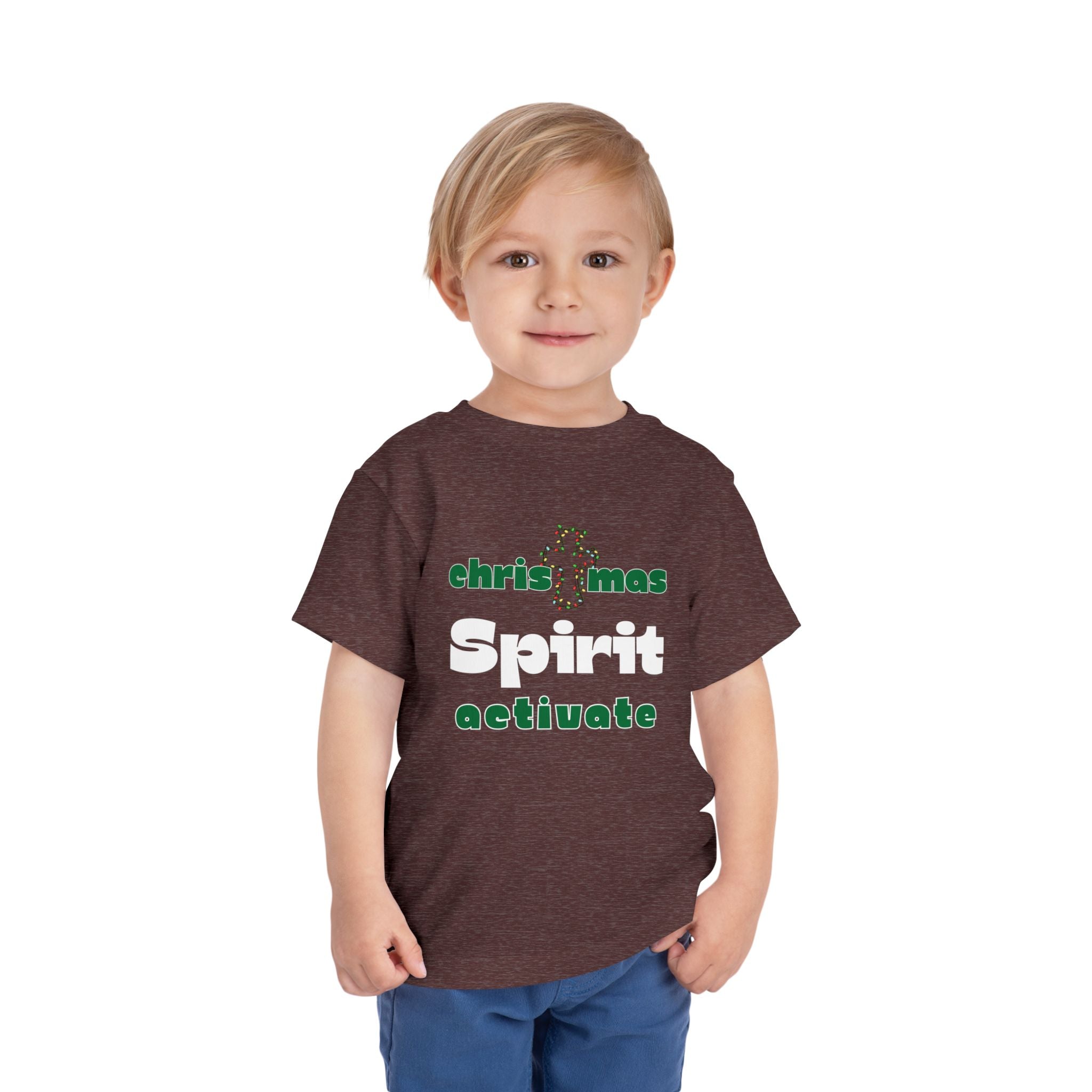 Christmas Spirit Activate Christian Christmas Shirt for Toddlers Short Sleeve Tee Christian Toddler Christmas Shirt