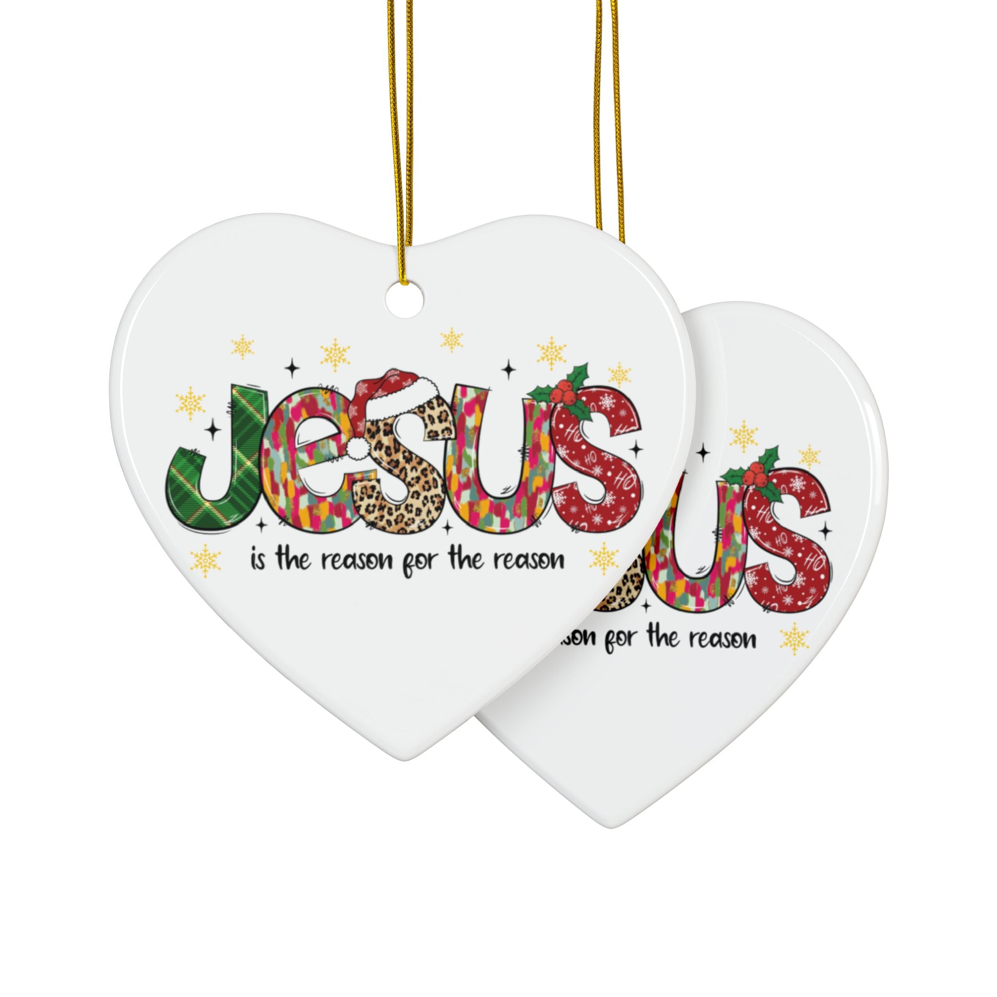 Ceramic Ornament — "Jesus Is The Reason For The Season" Nativity Christmas Tree Decoration