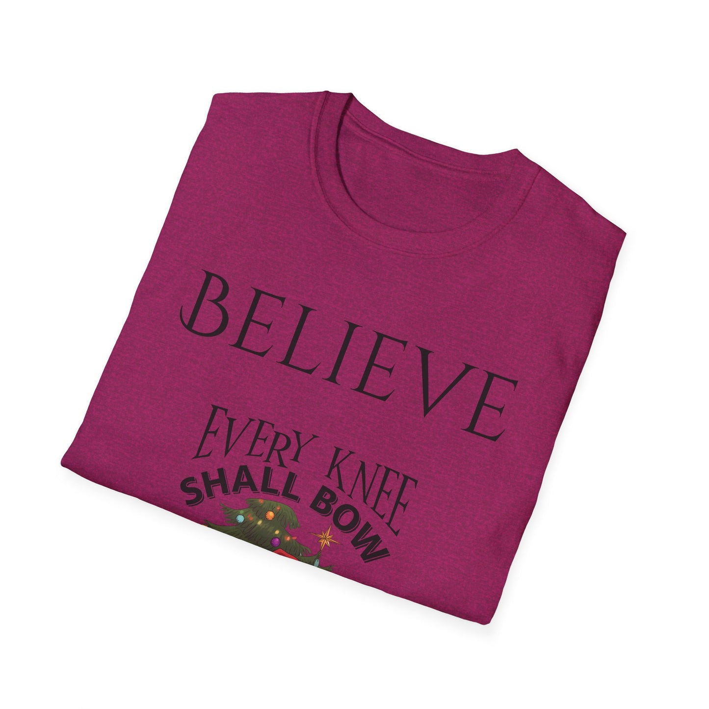 Believe Every Knee Shall Bow Christian Shirt for Women Men Shirts for Christians