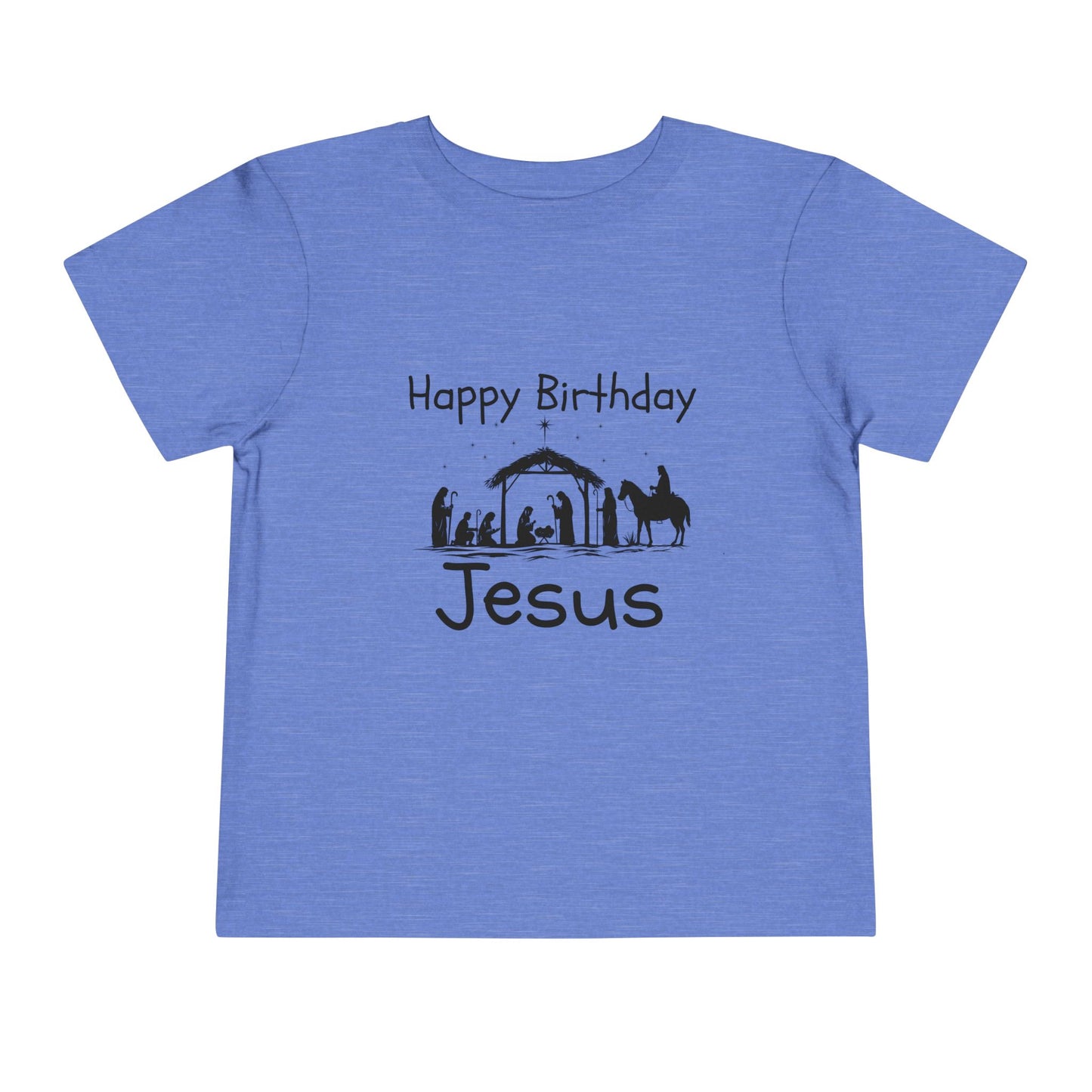 Happy Birthday Jesus Christian Christmas Shirt for Toddlers Short Sleeve Tee Christian Toddler Christmas Shirt