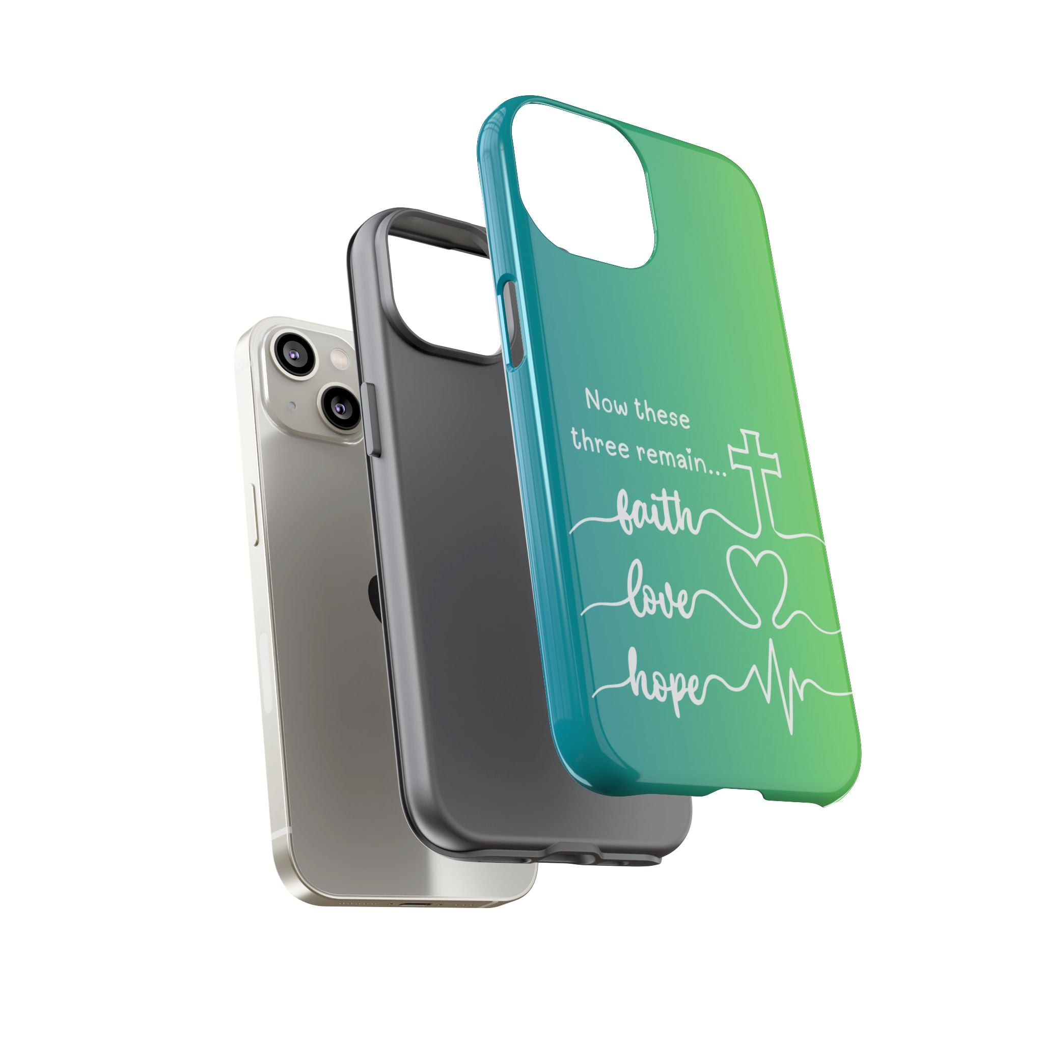iPhone - 'Faith Love Hope' Christian Cross Protective Cover