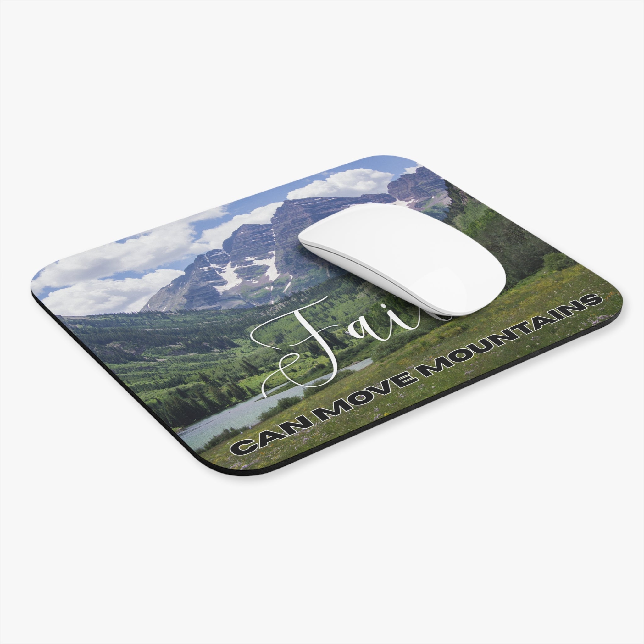 Faith Can Move Mountains - Mouse Pad - Christian Gifts for Women Men