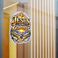 Jesus Is My Copilot – Cross & Airplane Christian Vinyl Sticker