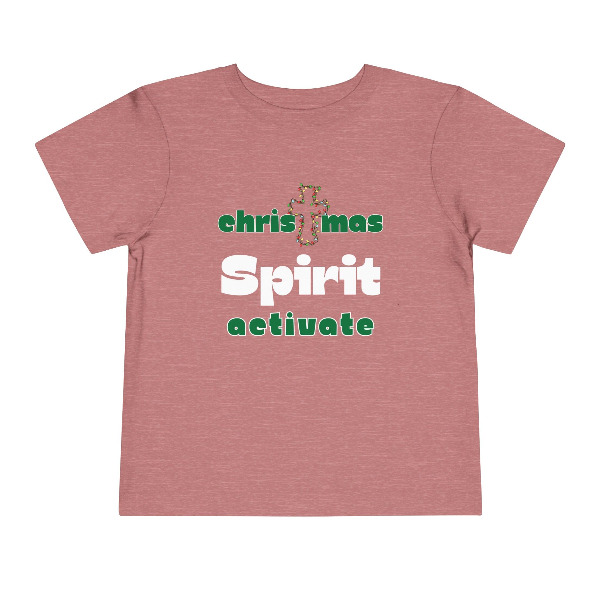 Christmas Spirit Activate Christian Christmas Shirt for Toddlers Short Sleeve Tee Christian Toddler Christmas Shirt