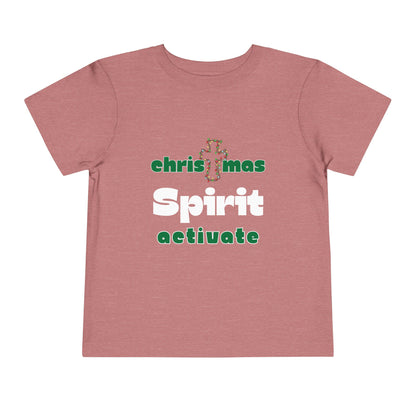 Christmas Spirit Activate Christian Christmas Shirt for Toddlers Short Sleeve Tee Christian Toddler Christmas Shirt