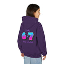 Back design - Youth Hoodie — 'I Timothy 6:7' Colorful Faith Graphic Hoodie (All You Need Is God)