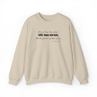 Embroidered Corinthians Faith, Hope Love Unisex Heavy Blend Crewneck Sweatshirt