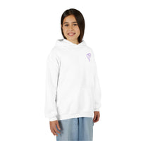 Back design - Youth Hoodie — 'I Timothy 6:7' Colorful Faith Graphic Hoodie (All You Need Is God)