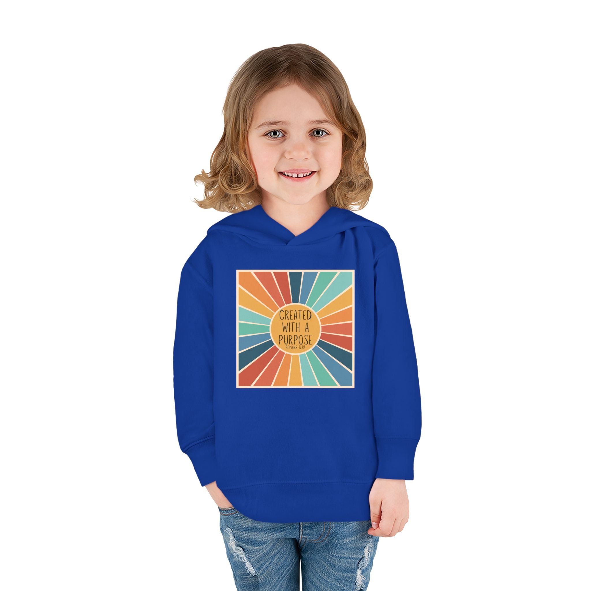 Toddler Hoodie — "Created With A Purpose" Retro Sunburst Pullover