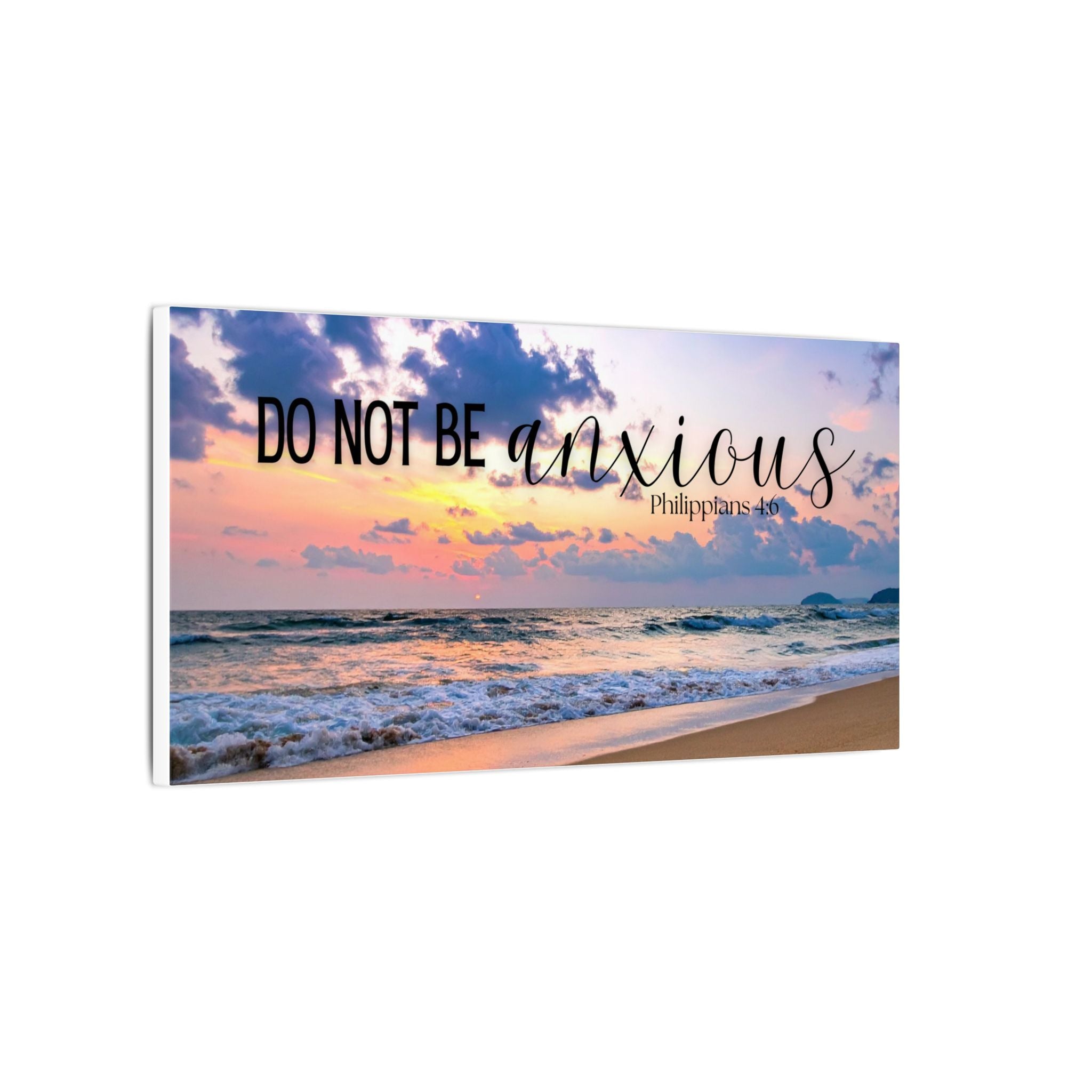 Do Not Be Anxious Beach Canvas Wall Art — Inspirational Scripture Philippians