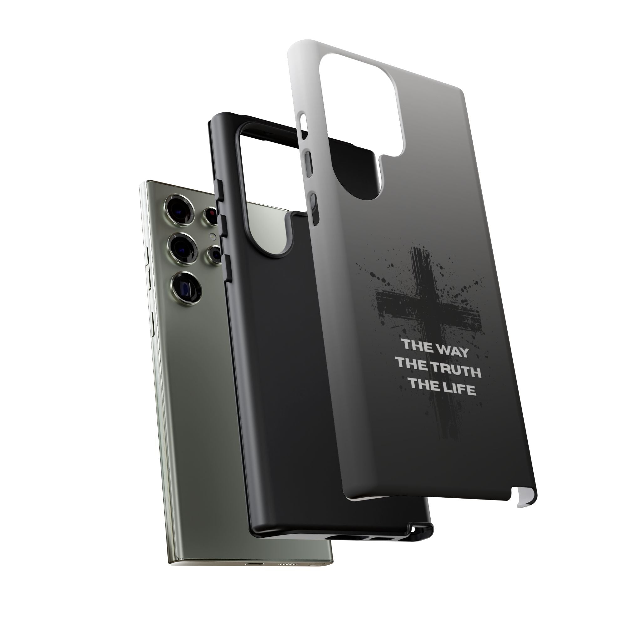 Christian Cross Phone Case — "The Way The Truth The Life" Protective Phone Cover