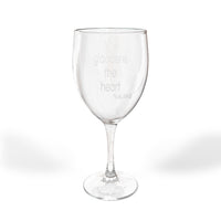 Engraved Wine Glass - Wine Gladdens The Heart Psalm 104:15 - Christian Gifts For Women Men