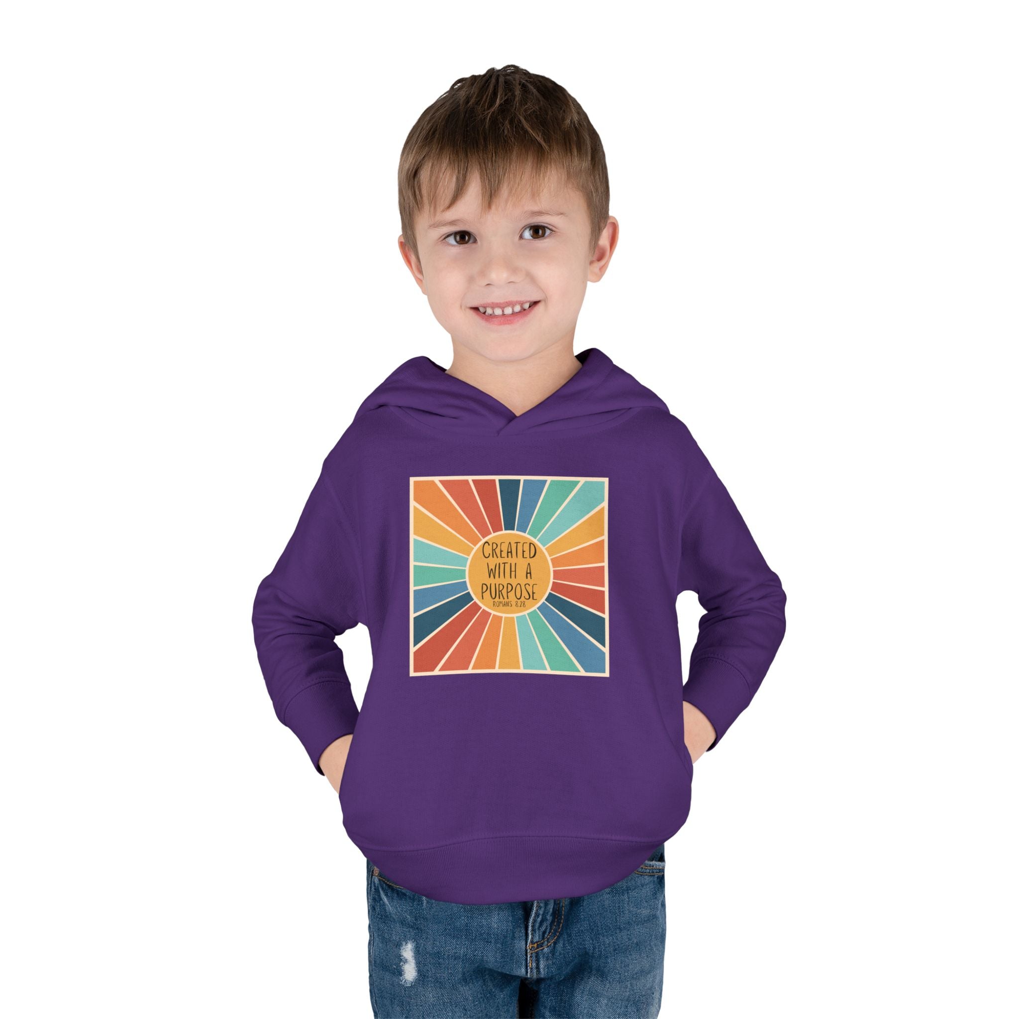 Toddler Hoodie — "Created With A Purpose" Retro Sunburst Pullover