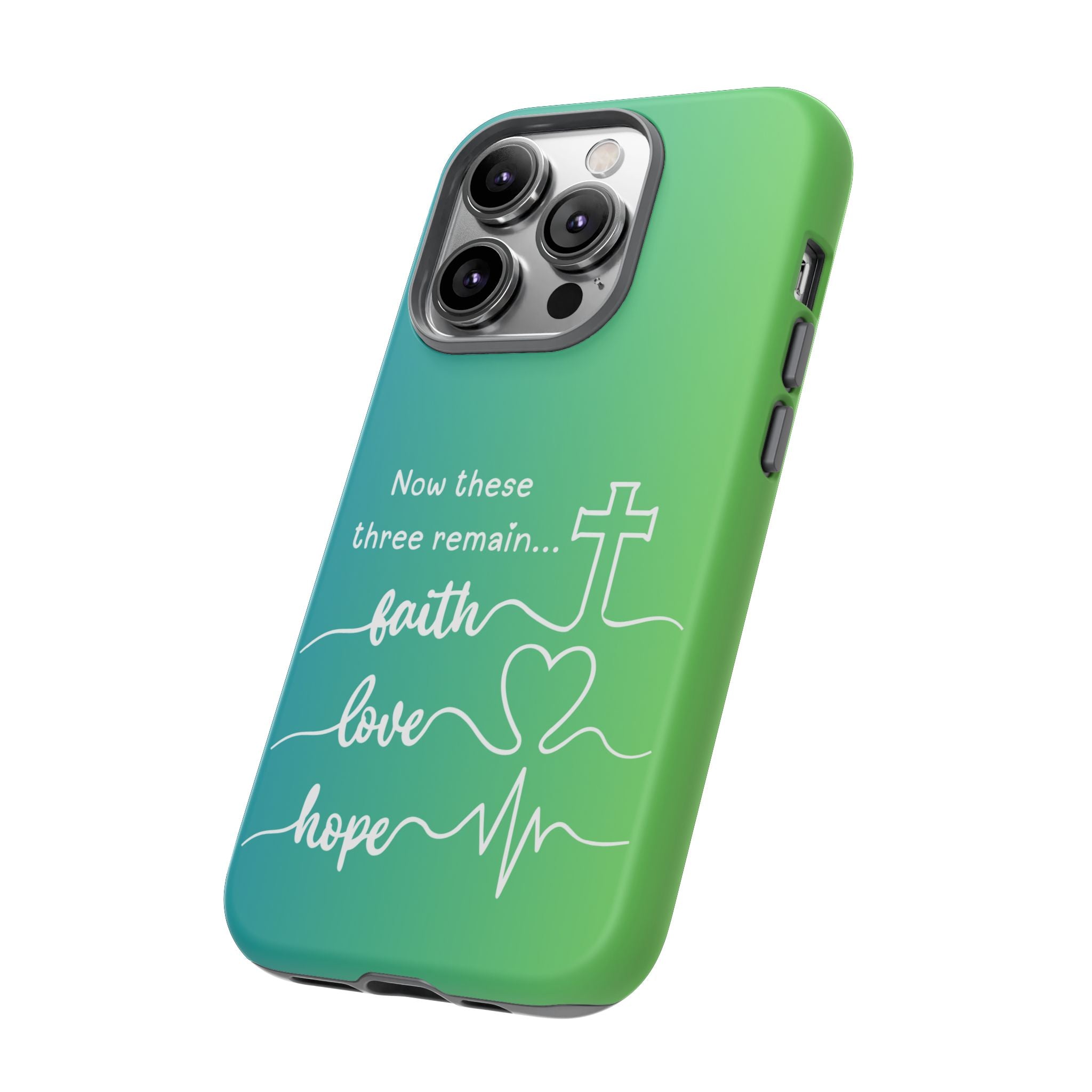 iPhone - 'Faith Love Hope' Christian Cross Protective Cover