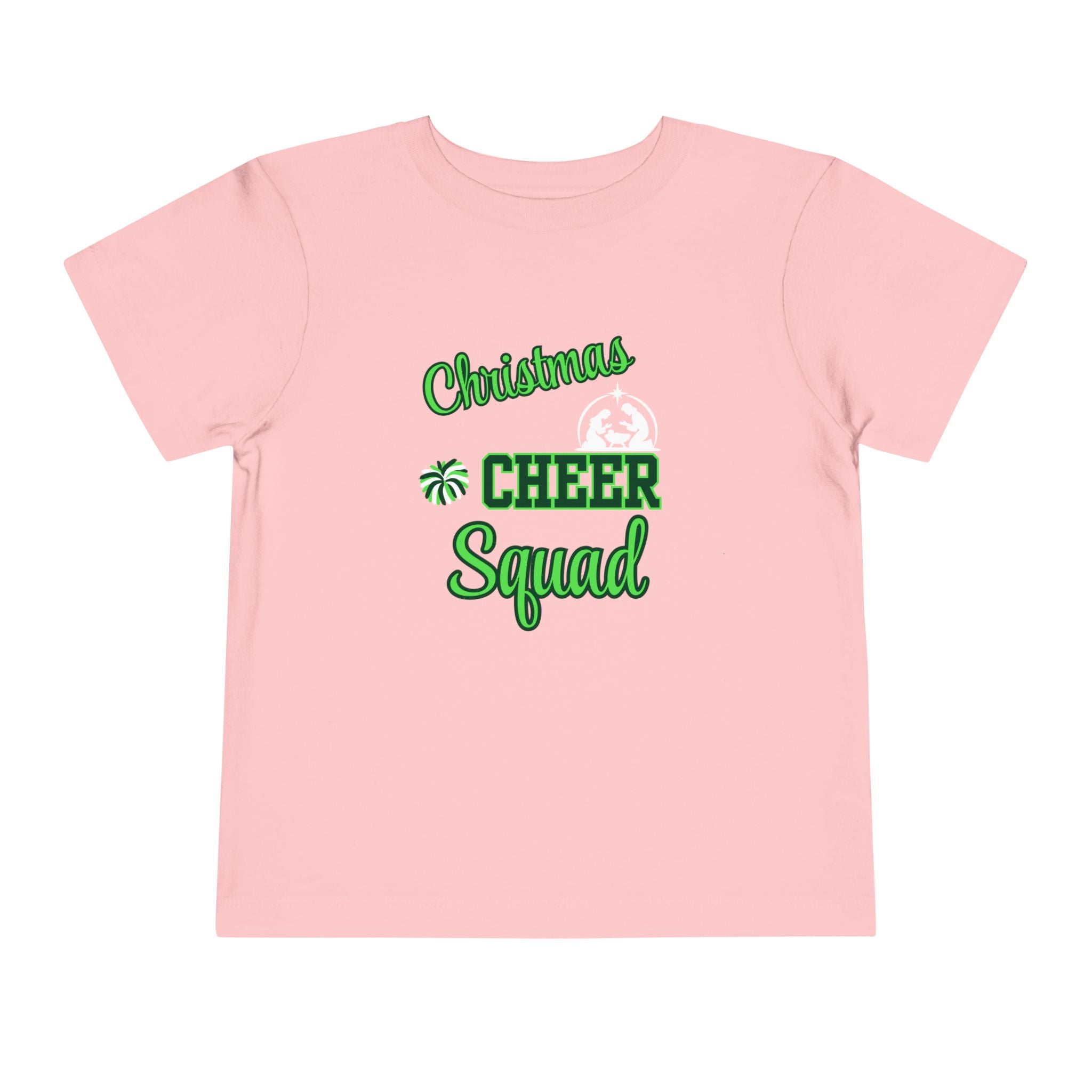 Christmas Cheer Squad Christian Christmas Shirt for Toddlers Short Sleeve Tee Christian Toddler Christmas Shirt