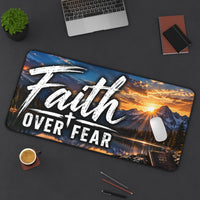 Faith Over Fear Christian Desk Mat
