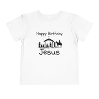 Happy Birthday Jesus Christian Christmas Shirt for Toddlers Short Sleeve Tee Christian Toddler Christmas Shirt