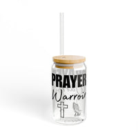 Prayer Warrior Sipper Glass, 16oz - Christian Gifts for Women Men - Faith Based Gifts