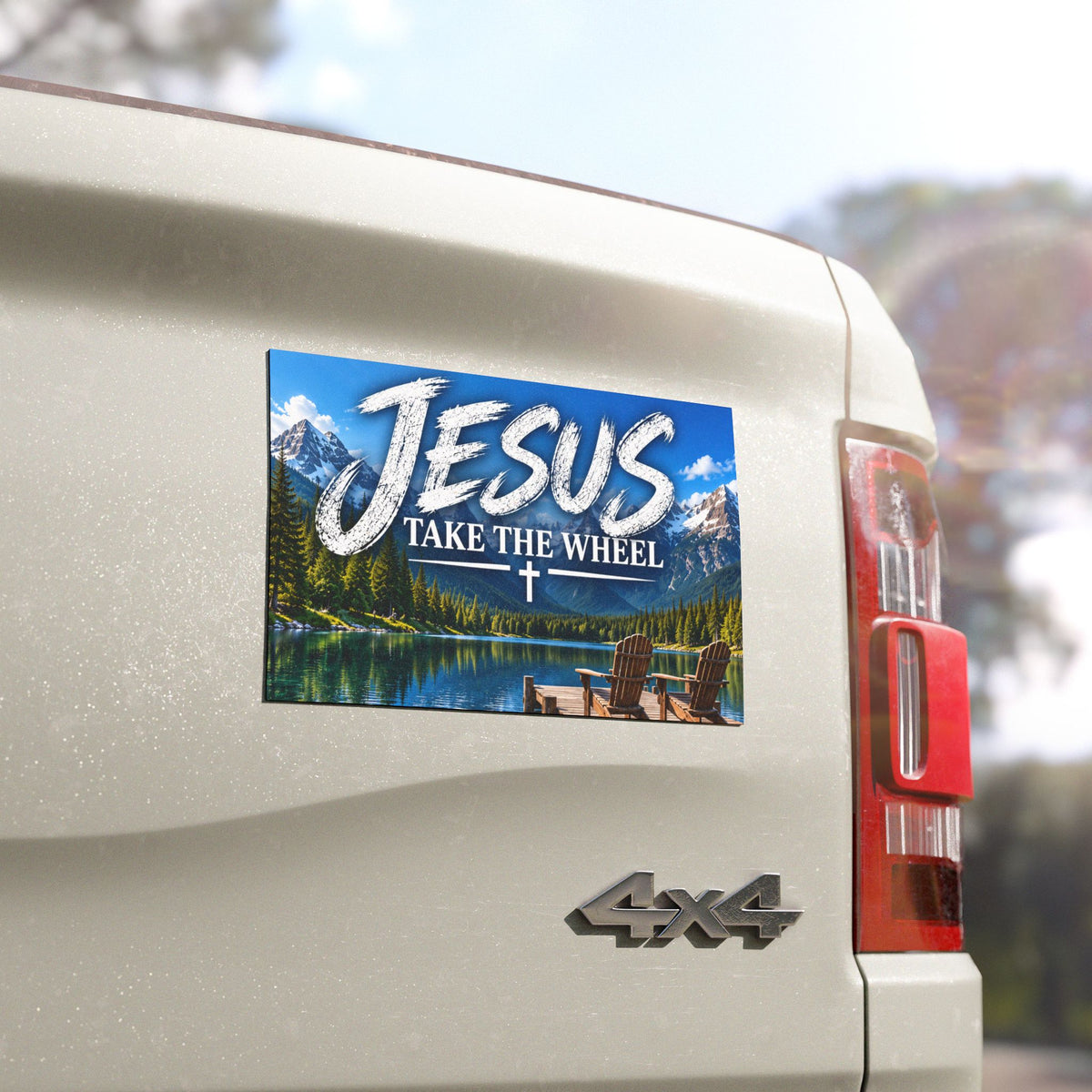 Jesus Take the Wheel – Mountain Lake Christian Car Magnet