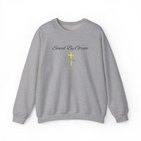 Embroidered Saved By Grace Ephesians 2:8-9 Unisex Heavy Blend Crewneck Sweatshirt