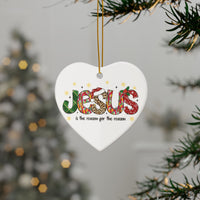 Ceramic Ornament — "Jesus Is The Reason For The Season" Nativity Christmas Tree Decoration