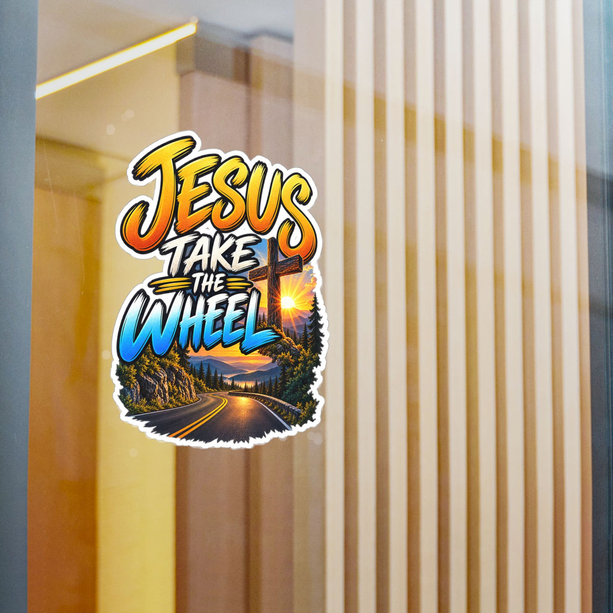 Jesus Take the Wheel – Mountain Road Christian Vinyl Sticker