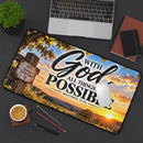 With God All Things Are Possible – Country Sunrise Christian Desk Mat
