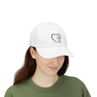 Christian Heart & Cross Hat — Embroidered Faith Baseball Hat