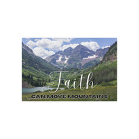 Faith Wall Art - Faith Can Move Mountains - Metal - Inspirational Wall Art Christian Gifts for Women Men