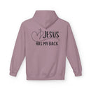 Jesus Has My Back Fleece Hoodie, Cozy Unisex Sweatshirt, Faith-Based Apparel, Perfect Gift for Christians