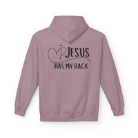 Jesus Has My Back Fleece Hoodie, Cozy Unisex Sweatshirt, Faith-Based Apparel, Perfect Gift for Christians