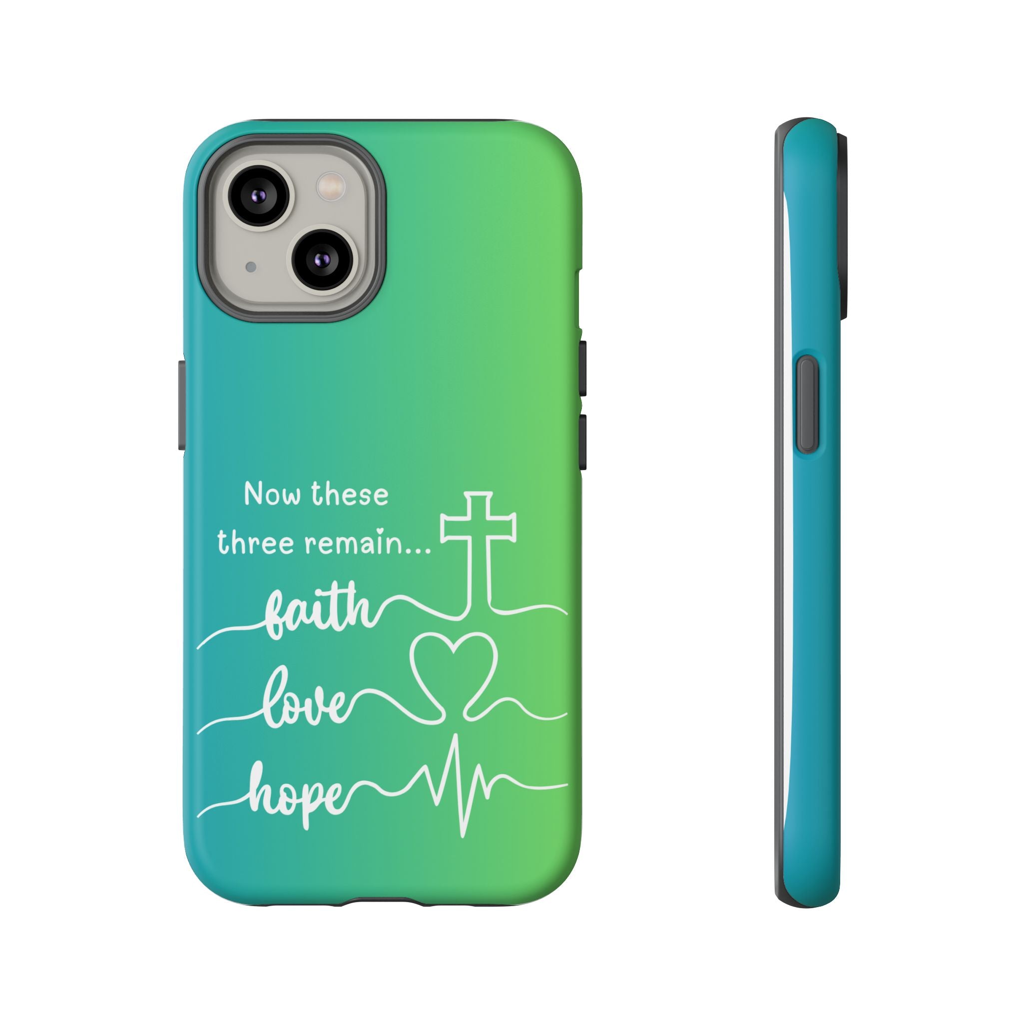 iPhone - 'Faith Love Hope' Christian Cross Protective Cover
